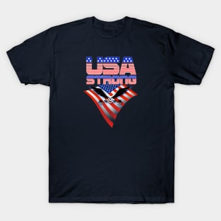 USA Strong Bald Eagle and Flag T-Shirt